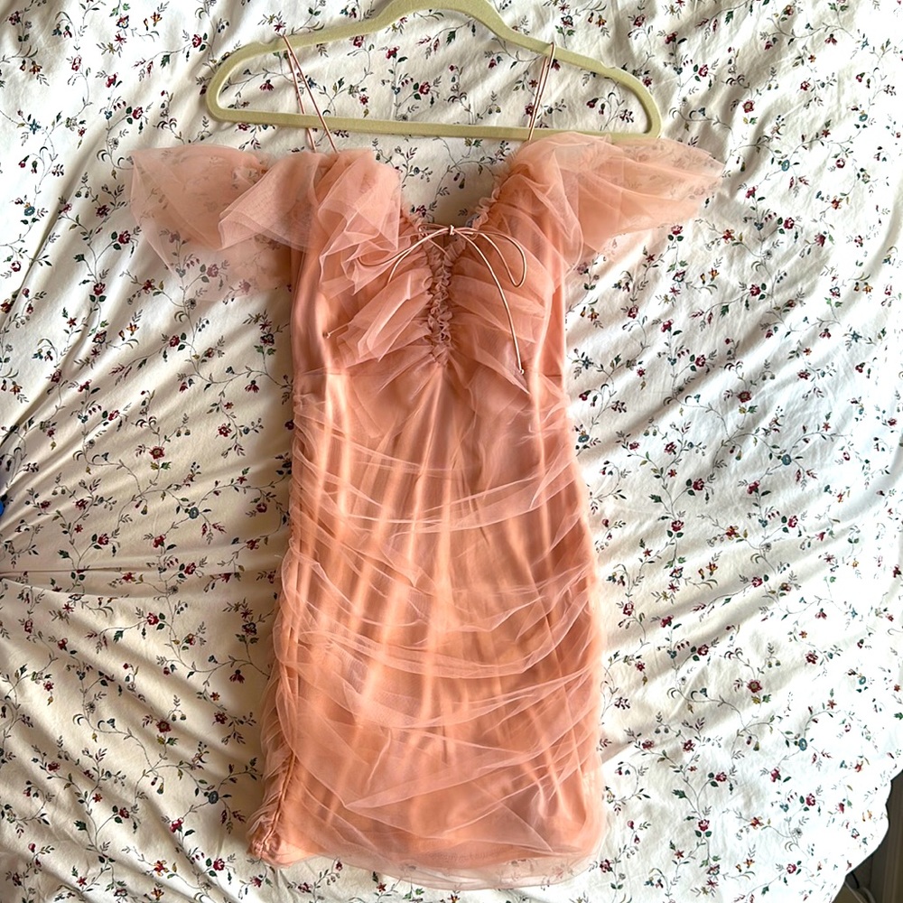 Fashion Nova Rocking Ruched Mini Dress - Rose (Small)